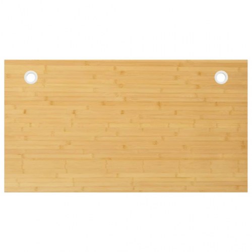 Bordplade til skrivebord 100 × 60 × 1,5 cm - bambus med kabelhuller