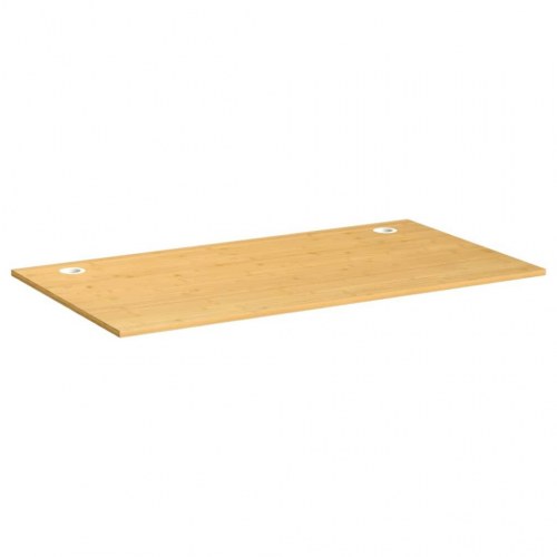Bordplade til skrivebord 100 × 60 × 1,5 cm - bambus med kabelhuller