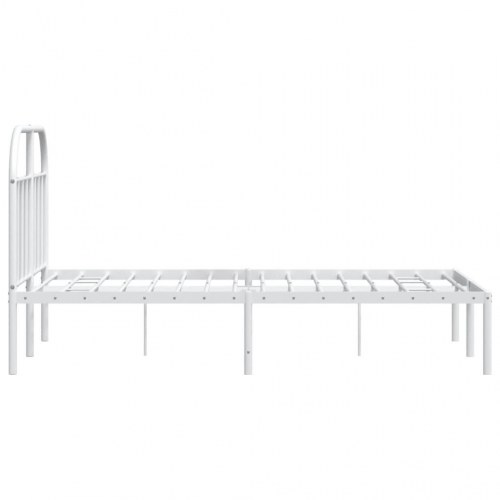 Sengeramme med sengegavl 135×190 cm - metal, hvid