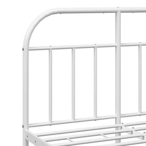 Sengeramme med sengegavl 135×190 cm - metal, hvid