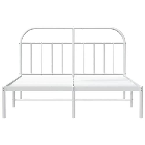 Sengeramme med sengegavl 140x200 cm metal hvid
