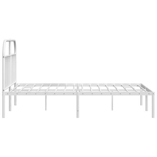Sengeramme med sengegavl 140x200 cm metal hvid