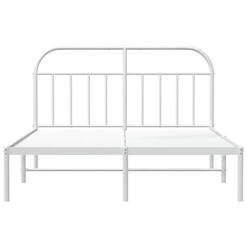 Sengeramme med sengegavl 140x190 cm metal hvid