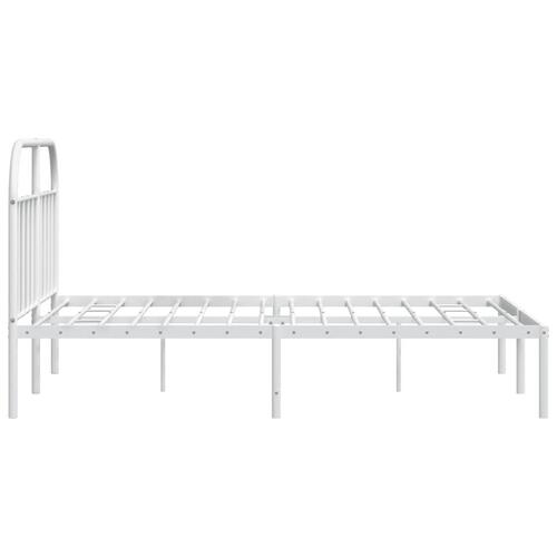Sengeramme med sengegavl 140x190 cm metal hvid