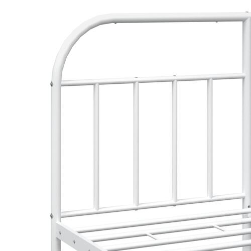 Sengeramme med sengegavl 140x190 cm metal hvid