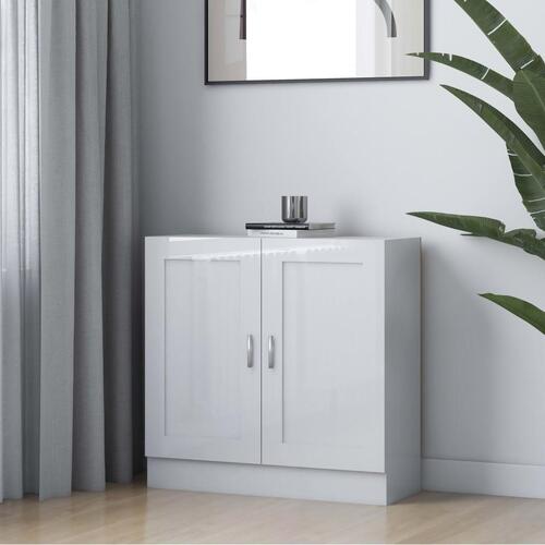 Bogreol 82,5x30,5x80 cm konstrueret træ hvid højglans