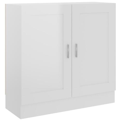 Bogreol 82,5x30,5x80 cm konstrueret træ hvid højglans