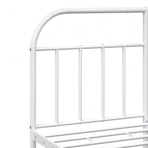 Sengeramme med sengegavl 150×200 cm - metal, hvid