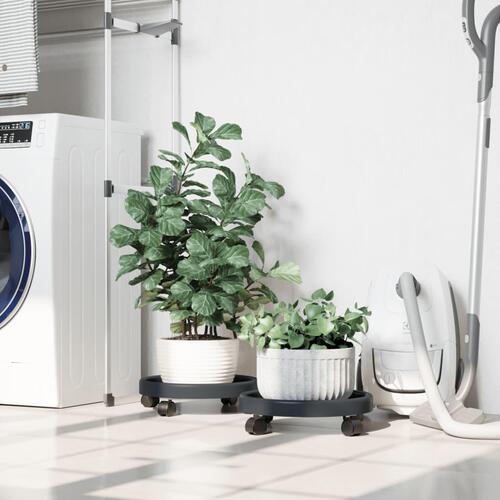 Plantevogne med hjul 2 stk. diam. 34 cm 35 kg grå