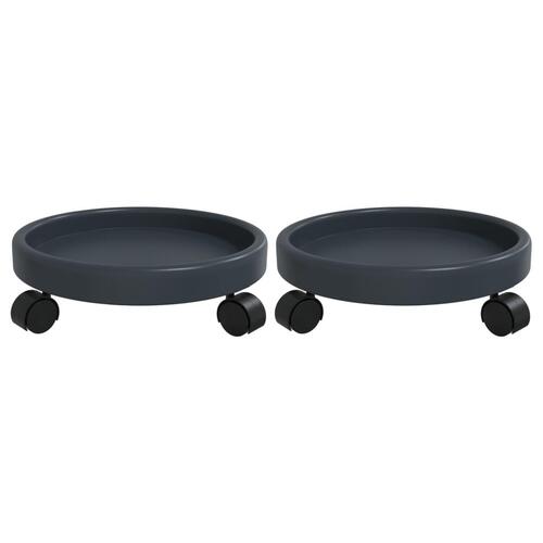 Plantevogne med hjul 2 stk. diam. 34 cm 35 kg grå