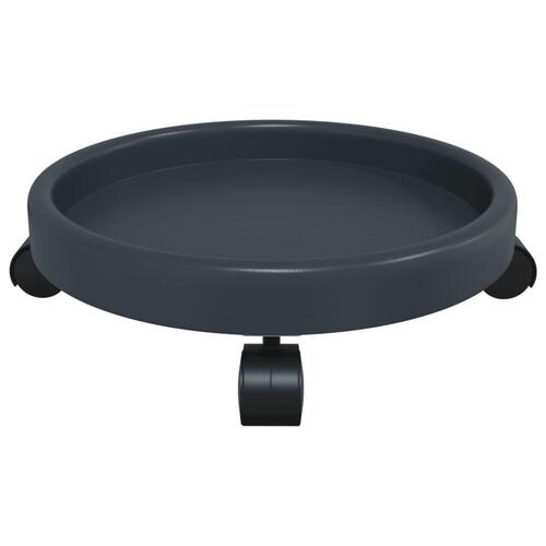 Plantevogne med hjul 2 stk. diam. 34 cm 35 kg grå