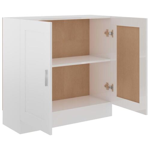 Bogreol 82,5x30,5x80 cm konstrueret træ hvid højglans