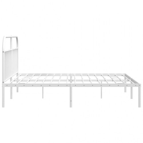 Sengeramme med sengegavl i metal - 193×203 cm, hvid