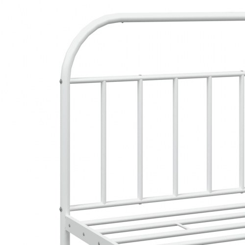 Sengeramme med sengegavl i metal - 193×203 cm, hvid