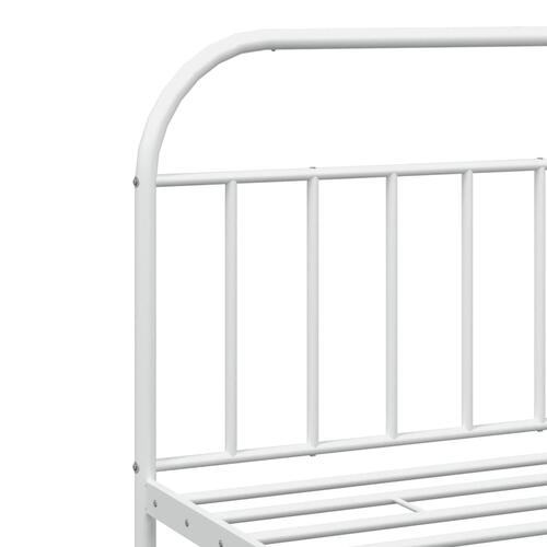 Sengeramme med sengegavl 200x200 cm metal hvid