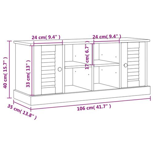 Skobænk VIGO 106x35x45 cm massivt fyrretræ grå