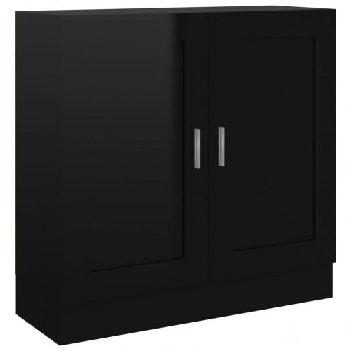 Bogreol 82,5x30,5x80 cm konstrueret træ sort højglans