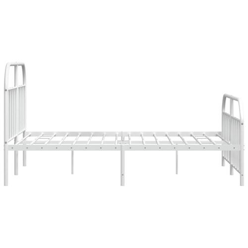 Sengeramme med sengegavl og fodgærde 135x190 cm metal hvid