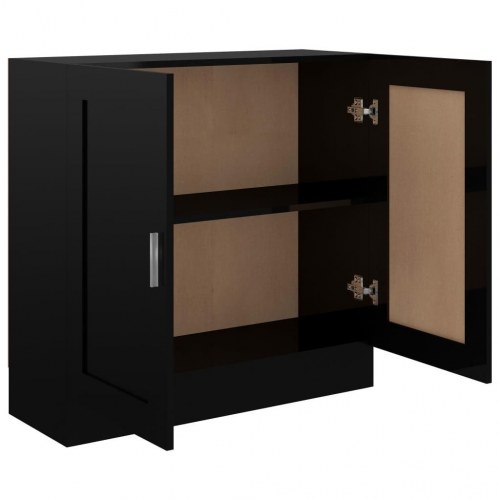 Bogreol 82,5x30,5x80 cm konstrueret træ sort højglans