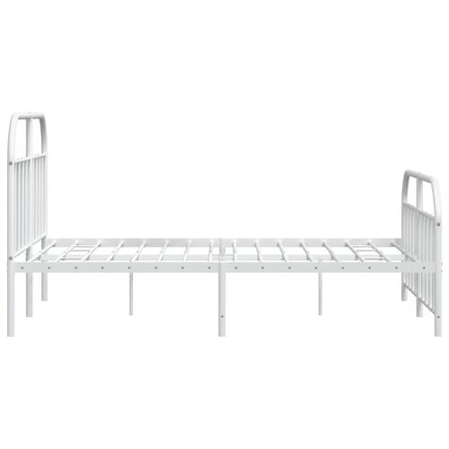 Sengeramme med sengegavl og fodgærde 160x200 cm metal hvid