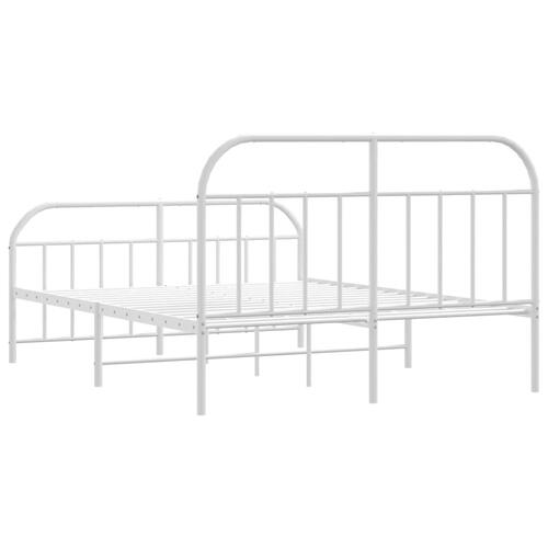 Sengeramme med sengegavl og fodgærde 160x200 cm metal hvid