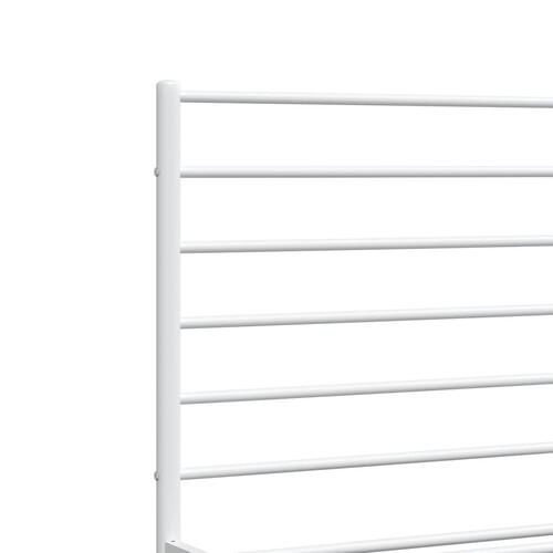 Sengeramme med sengegavl 150x200 cm metal hvid