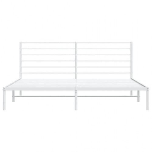 Sengeramme med sengegavl 183 × 213 cm - metal, hvid
