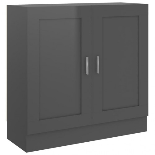 Bogreol 82,5x30,5x80 cm konstrueret træ grå højglans