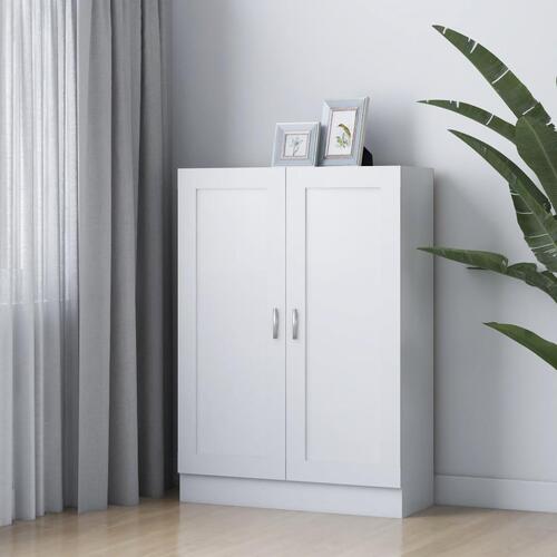 Bogskab 82,5x30,5x115 cm konstrueret træ hvid
