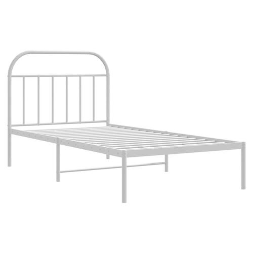 Sengeramme med sengegavl 107x203 cm metal hvid