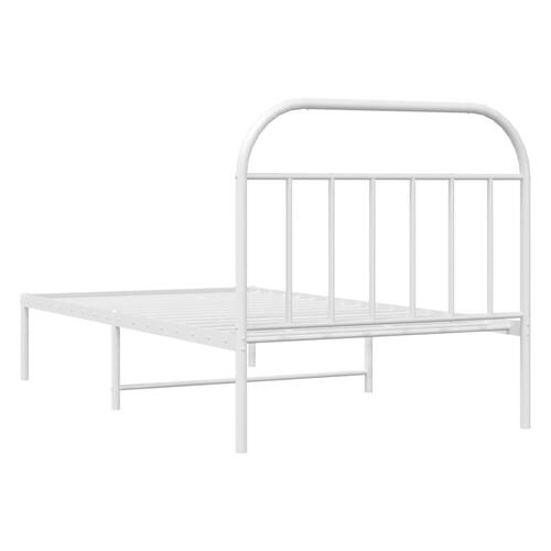 Sengeramme med sengegavl 107x203 cm metal hvid