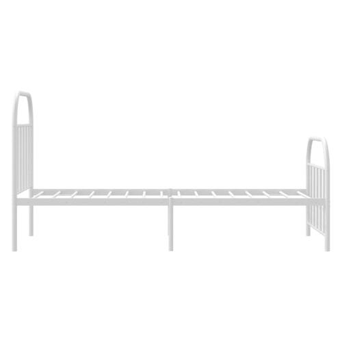Sengeramme med sengegavl og fodgærde 90x190 cm metal hvid