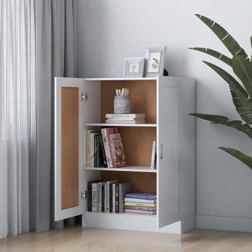 Bogskab 82,5x30,5x115 cm konstrueret træ hvid