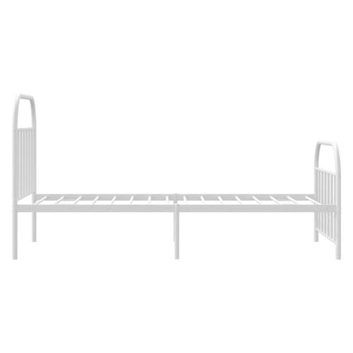Sengeramme med sengegavl og fodgærde 107x203 cm metal hvid