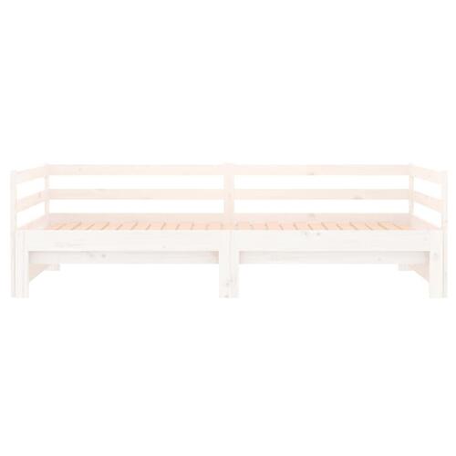 Daybed med udtræk 2x(90x190) cm massivt fyrretræ hvid