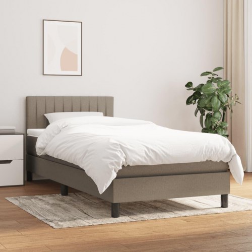 Kontinentalseng med madras 80×200 cm - stof, gråbrun