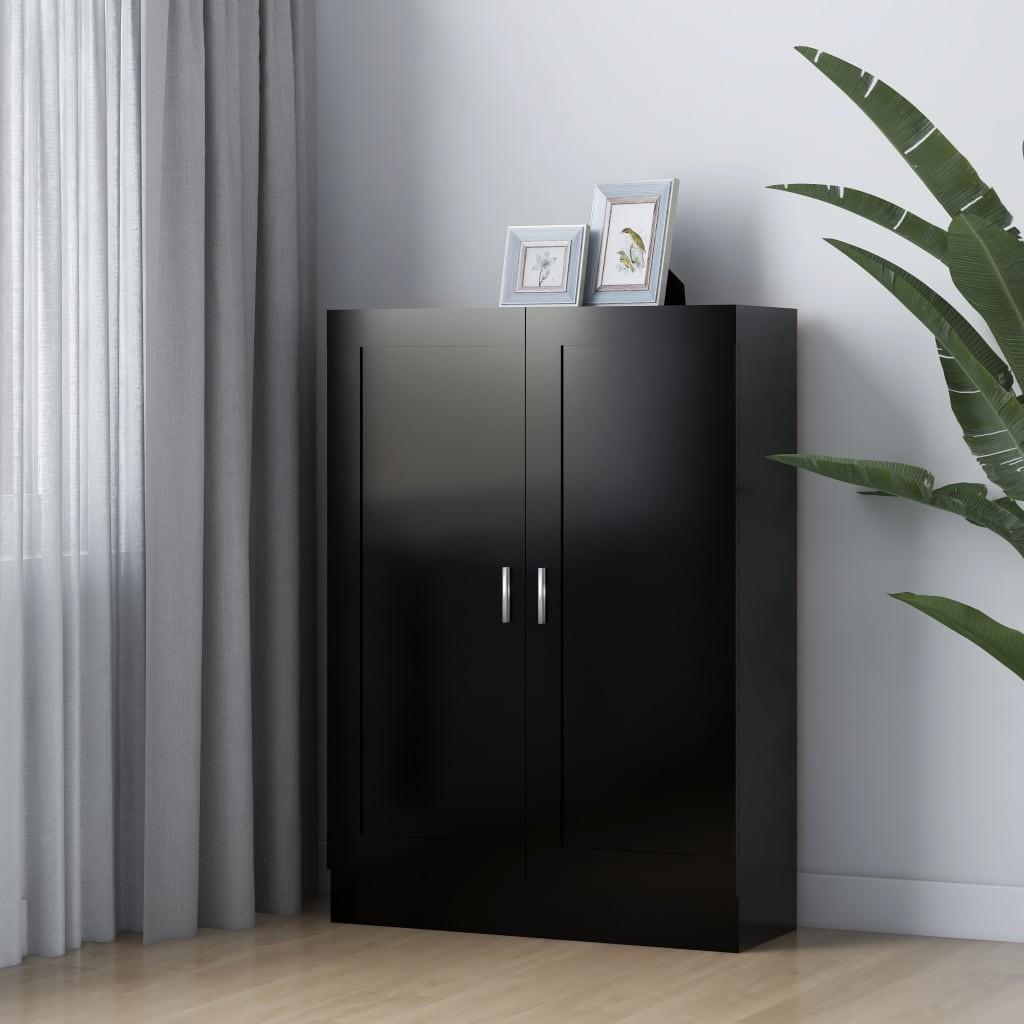 Bogskab 82,5x30,5x115 cm konstrueret træ sort