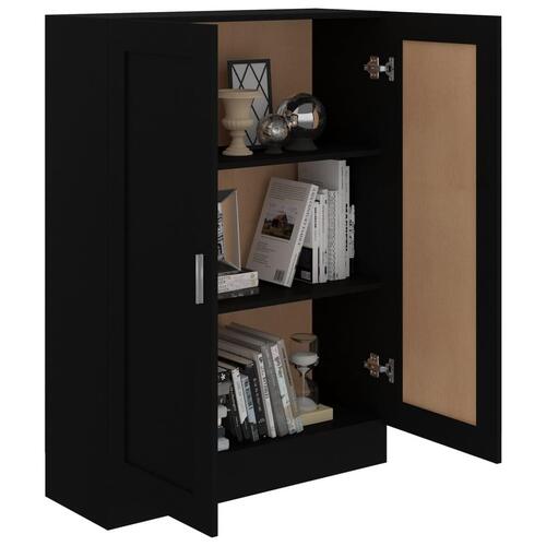 Bogskab 82,5x30,5x115 cm konstrueret træ sort