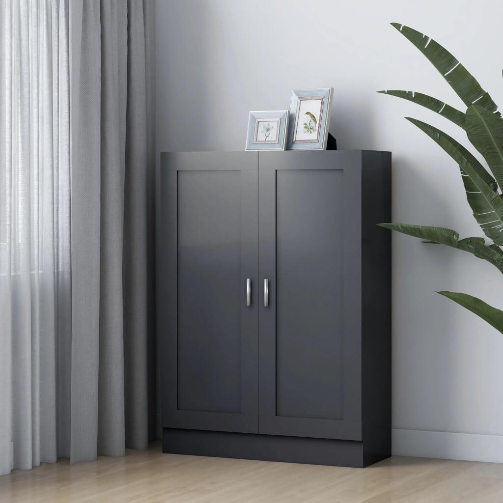 Bogskab 82,5x30,5x115 cm spånplade grå