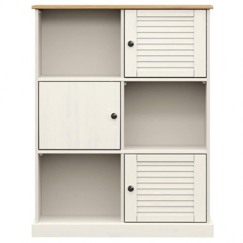 Bogreol VIGO 90×35×114,5 cm - massivt fyrretræ, hvid