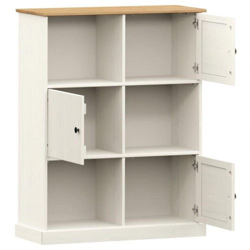 Bogreol VIGO 90×35×114,5 cm - massivt fyrretræ, hvid