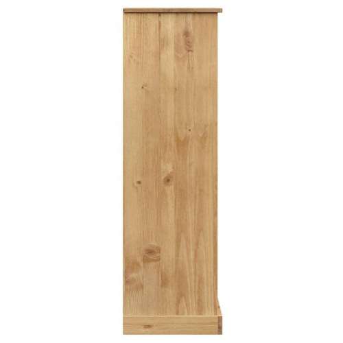 Bogreol VIGO 90×35×114,5 cm - massivt fyrretræ med låger