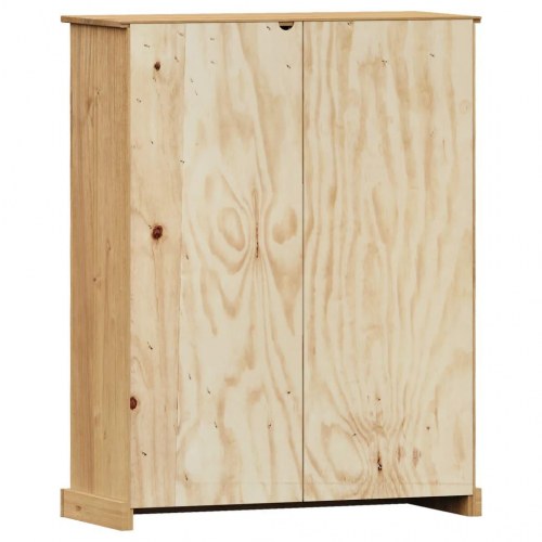 Bogreol VIGO 90×35×114,5 cm - massivt fyrretræ med låger