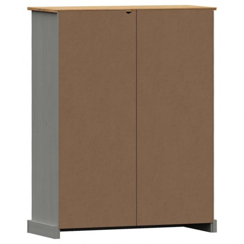 Bogreol VIGO 90×35×114,5 cm i massivt fyrretræ - grå