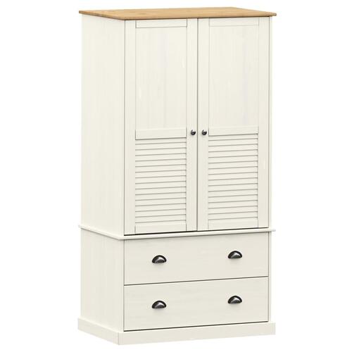 Klædeskab VIGO 90x55x170 cm massivt fyrretræ hvid