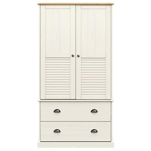 Klædeskab VIGO 90x55x170 cm massivt fyrretræ hvid