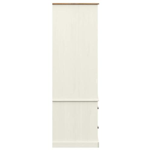 Klædeskab VIGO 90x55x170 cm massivt fyrretræ hvid