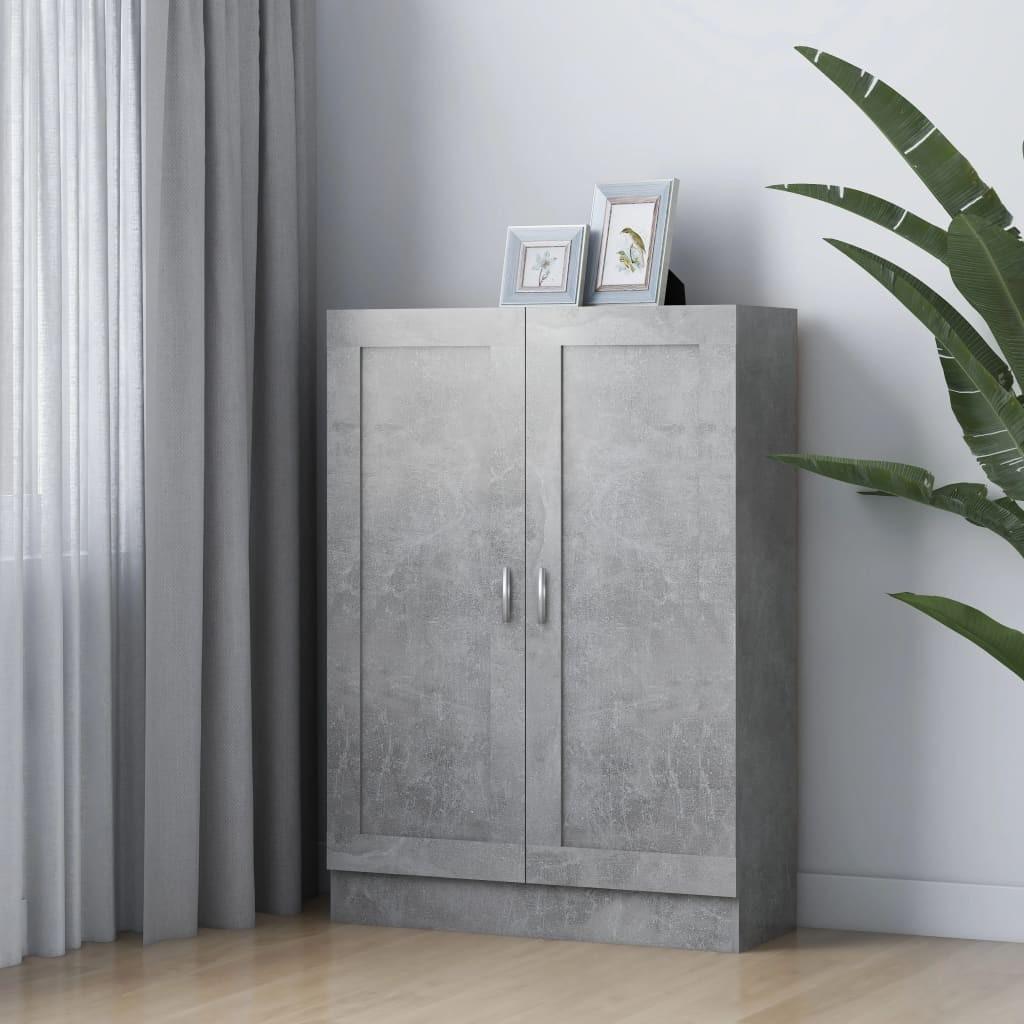 Bogskab 82,5x30,5x115 cm konstrueret træ betongrå