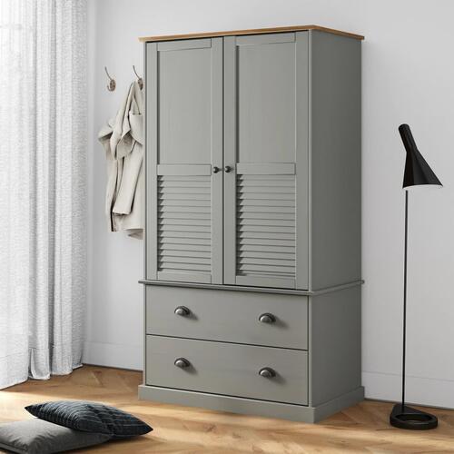 Klædeskab VIGO 90x55x170 cm massivt fyrretræ grå