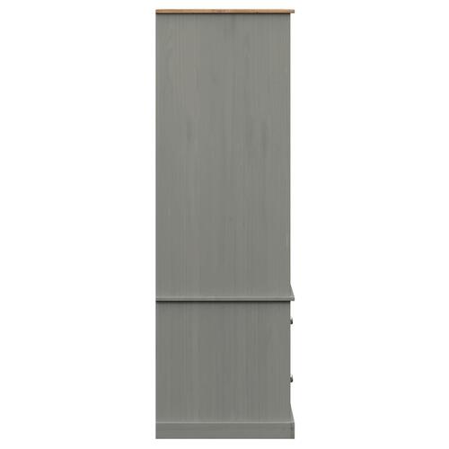 Klædeskab VIGO 90x55x170 cm massivt fyrretræ grå